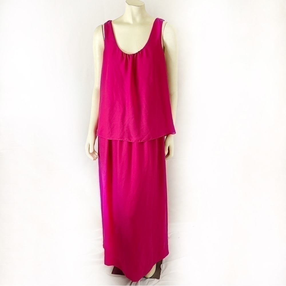 Soft Surroundings Chiffon Sleeveless Flowly Maxi Dress